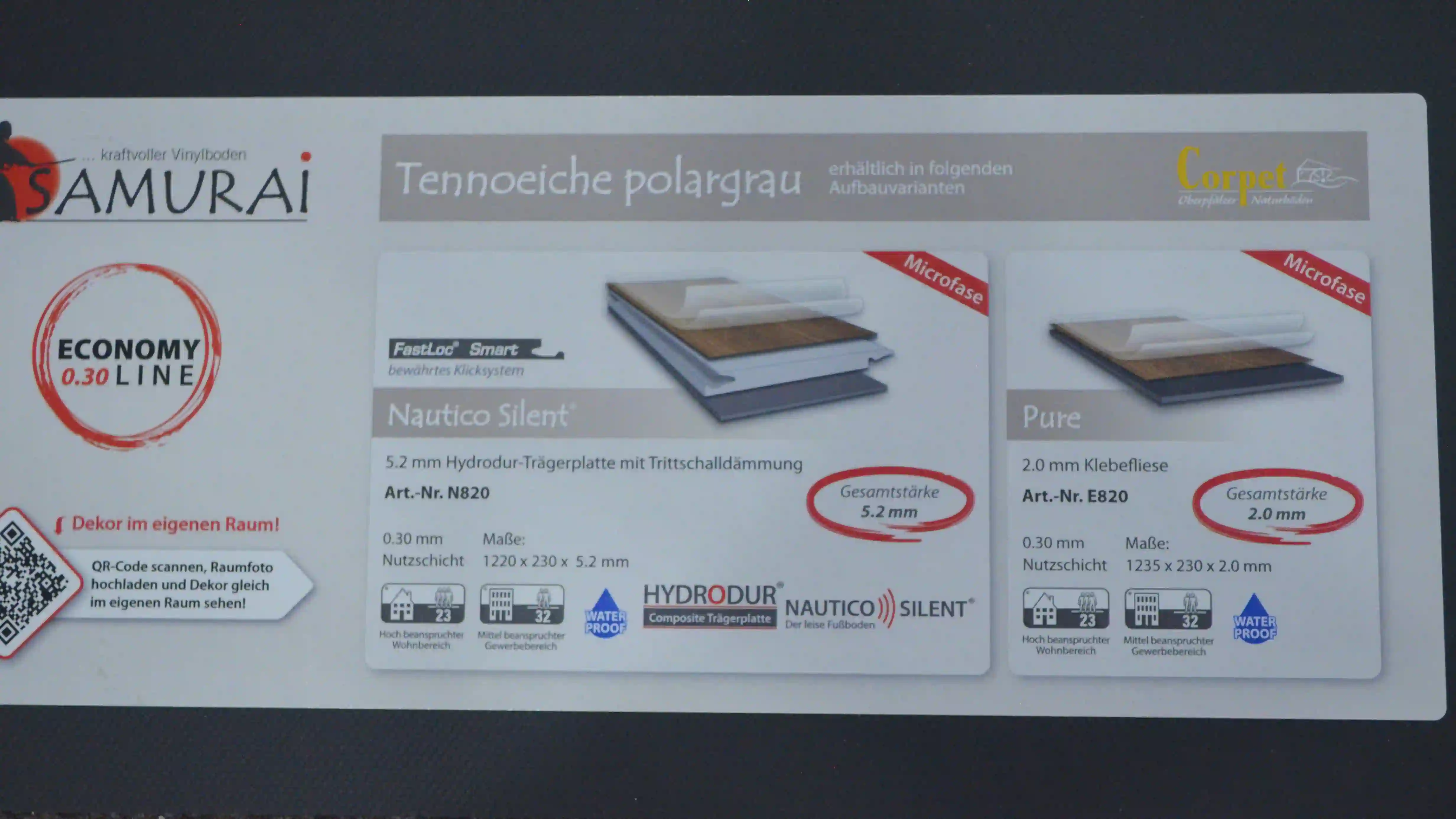 Tennoeiche Polargrau technische Ansicht
